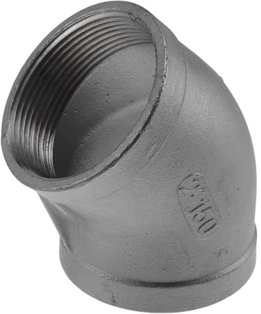 Partuto 304 Edelstahl Rohrverbinder 2 BSPT 45 Grad Bogen Adapter | Silberton, 1 Stück, Für Brennstoffanlagen, Gas, Kühlung, Vakuumanwendungen, Hygienisch, Temperatur -100 Bis 660°F
