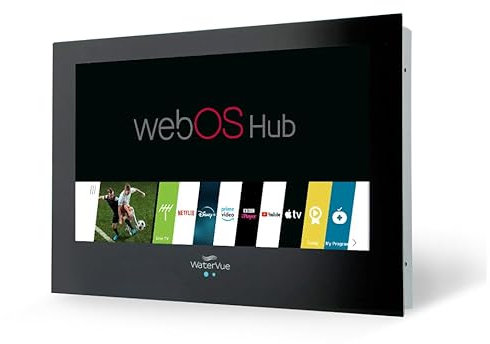 WaterVue Smart Bathroom TV, 27 pulgadas, WebOS, altavoces integrados, color negro