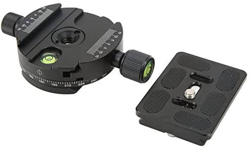 CHICIRIS Kamera DSLR Fast Release Sub -Editor mit Level- und Skalierungsmarke, 360 Grad Panorama Rotation, für Fotografen, Aluminiumlegierung von CNC Mechanisiert (QJ08S)