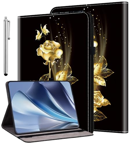 KEDBBAO Hülle für 10.2 Zoll iPad 9. Generation 2021/8. Gen 2020/7. Gen 2019 Schutzhülle Auto Schlaf/Wach Flip PU Leder Wallet Cover Case mit Stifthalter und Standfunktion, Goldene Rose