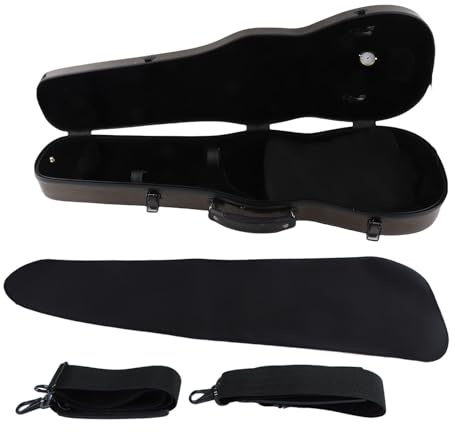 Akozon Professionelle, Leichte Violine aus Carbon mit Hygrometergurten – Violinzubehör, Tragbarer Hartschalen-Ersatz (Kaffee)