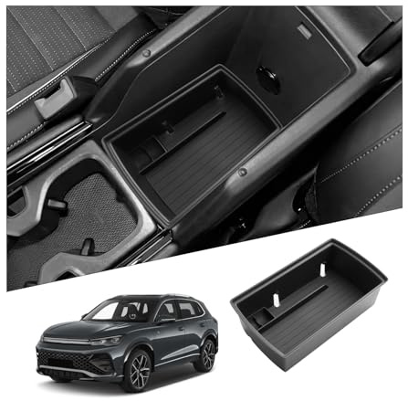 WEIPIN Mittelkonsole Aufbewahrungsbox für VW Tiguan III 2024-2026 Armlehnen Organizer Handschuhfach Hochwertige ABS Auto Ablage Universell für VW Tiguan 3 Zubehör