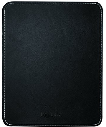 LogiLink ID0150 Mauspad im Lederdesign mit Rutschfester Gummi-Unterseite schwarz