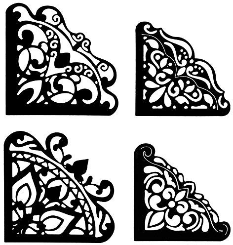Ideen mit Herz Stanzschablone, Einsteck-Ecken, 6,9cm x 6,9cm & 5,9cm x 5,9cm, 4 Stück