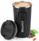 Smilatte 510 ml Trinkflasche Edelstahl, Auslaufsichere Thermobecher Thermosflaschen Kaffee to go Becher Tassen Kaffeebecher Wasserflasche mit Deckel, schwarz