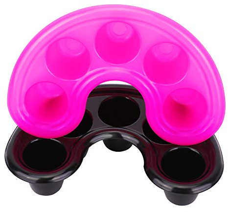 2 Pcs Nail Art Tips Hand Soak Bowl Tray,Manicure Soak Off Finger Bowl,Five Fingers Soften Dead Skin Soaking Tool,Nail Soaking Tray Bowl for Polishing, Remover, Treatment