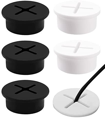 Arandela para Cable,6 pcs Flexible Pasacables Orificio, para Cable Cubierta Pasacables de Mesa para Oficina en Casa Escritorio de Computadora