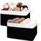 GRANNY SAYS Folding Storage Boxes - Pack of 2 Extra Large Fabric Boxes with Metal Frame for Laundry Room, Wardrobe Baskets in White and Black