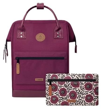 Cabaïa - Adventurer Rucksack Nice Medium 18L - Wasserabweisend - Laptopfach bis zu 13 Zoll - 2 Vordertaschen - vegan zertifiziert - Rucksack für Reisen und Arbeit, Damen & Herren - Violett