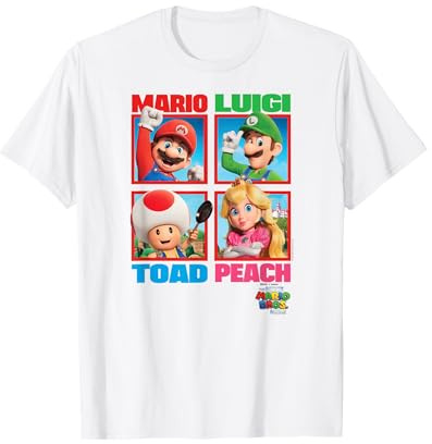 The Super Mario Bros. Movie Mario Peach Toad Luigi Poster T-Shirt
