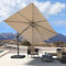 PURPLE LEAF Sombrilla Terraza Exterior 2,5 × 3,5 m, Sombrilla Jardin Grande con Inclinación a Derecha e Izquierda, Rotación de 360° y 5 Ajustes de Inclinación, Tejido Protector UV 50+, Caqui
