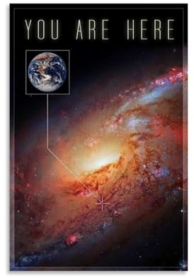 AERKO Poster You Are Here, ästhetische Leinwand-Poster, abstrakte Wandkunstdrucke für Raumdekoration, 30 x 45 cm, ungerahmt