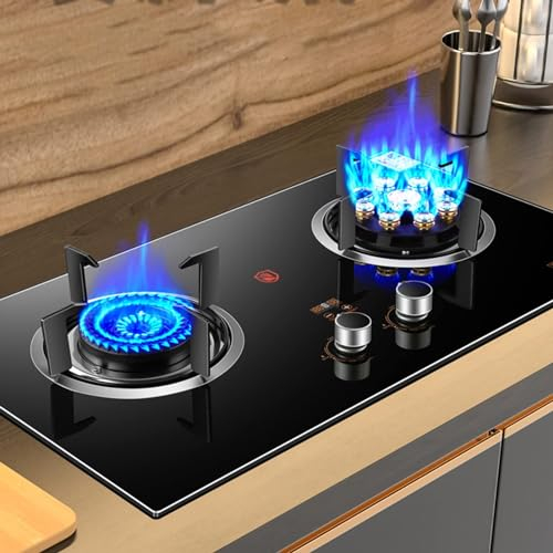 Cuisinière À Gaz De Camping Portable - 2 Brûleurs À Allumage Automatique, Surface En Verre Trempé (Color : PLG)