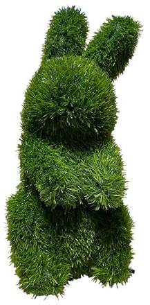foolonli Gartendekoration Grasfigur Hase aufrecht sitzend Dekofigur aus Kunstrasen 48 cm Hoch wetterfest by Kögler