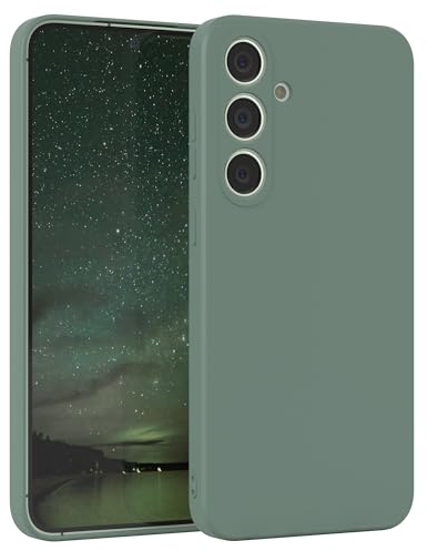 EAZY CASE - Silikonhülle für Samsung Galaxy S24 Plus Hülle Silikon Case Grün weich stoßfeste Handyhülle Galaxy S24 Plus Schutzhülle mit Kameraschutz Dünn Premium Schutz Cover Bumper in Dunkelgrün