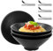 LOPYXBR Juego de 4 cuencos japoneses de ramen, 1000 ml, de melamina, 20,3 x 8 cm, con cuchara y palillos para ramen, fideos, ramen Buldak, ensalada