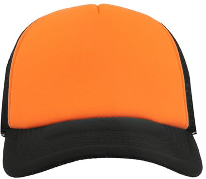 noTrash2003 Trucker Mesh Baseball Cap Truckerhat Unisex Einheitsgrösse und Kindermodelle Basecap Baseball-Hat 30 Farben Einfarbig Zweifarbig Polyester Baumwolle (Orange-Schwarz)