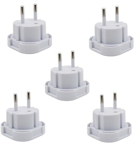Double Dragon UK to EU Travel Plug Adapter | UK 3 PIN to European 2 PIN Plug Converter Type C, E, F for Spain, France, Italy, Portugal, Germany, Greece, Sweden, Norway, Denmark, Turkey | (Pack of 5)