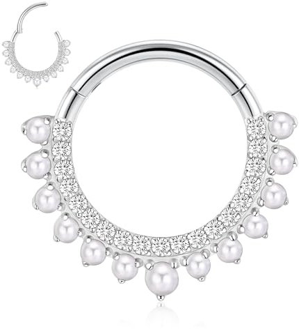 AROWRO Helix Septum Tragus Nasenpiercing Ring Conch Rook Daith Piercing - Chirurgenstahl 16G 10mm Silber