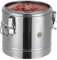 Treeisland Transport Thermobehälter, 10L Edelstahl Speisentransportbehälter mit Deckel, Isolierter Suppenbehälter für Speisen und Getränke