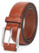 JasGood Ledergürtel Herren Gürtel Herren aus Kunstleder für Männer Anzug Business Jeansgürtel 33mm Breit Herrengürtel mit Dornschließe,Braun,120cm