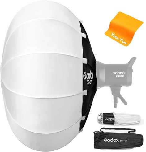 Godox CS-50T Softbox 50 cm, bolsa portátil, conector de bayoneta Bowens, efecto de luz suave, tamaño compacto, compatible con flash