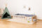 Mandrele - Montessori Bett, Bodenbett mit Lattenrost, Rausfallschutz Bett, Kinderbett, Holzbett mit Bettgestell für Jungen und Mädchen, 160x90cm, Natur Holz