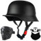 Style Allemand Demi Casque De Moto, Casque Jet Rétro, Casque Bol Moto Homologué ECE, Casques Vintage à Face Ouverte, avec Doublure Intérieure Amovible, pour Vélos Motos Scooter