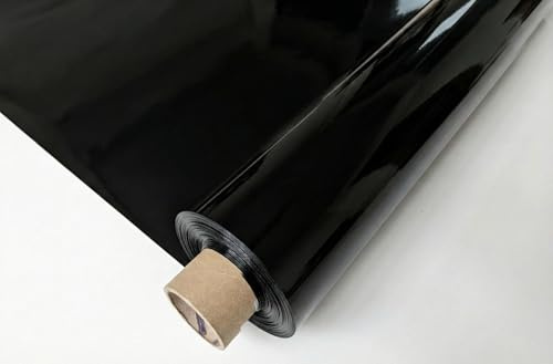 Lackfolie Premium 65cm breit für Biertische, 30m oder 15m Rollen einlagig, Hochglanz PVC-Folie schmutzabweisend für Biertischgarnituren, Farbe: 347 schwarz, Anzahl der Artikel: 30m