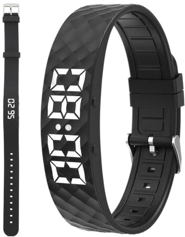 CEWROM Vibratime Vibrationsalarm Uhr, Vibration Alarm Clock, Portable Wecker Armband -Up to 8 Alarms per Day, Wecker Laut für Tiefschläfer, Weihnachts Geschenke für Kinder Erwachsene (Schwarz)