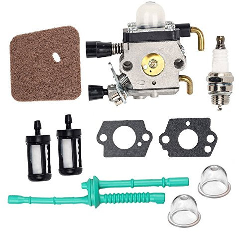 OxoxO C1Q-S97 - Carburador con Filtro de Aire para STIHL FS38 FS45 FS46 FS55 FS45C FS46C FS55C FS55R FS55RC C1Q-S97 KM55 KM55C Kombimotor