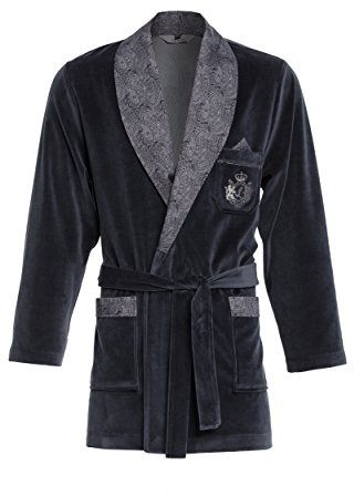 Revise Kurzer Morgenmantel für Herren RE-111 Velour Bademantel – Elegant