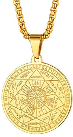 FaithHeart Edelstahl 18k vergolete Halskette mit Anhänger Engel Herren Halskette mit Geschenkebox und Beutel für Männer