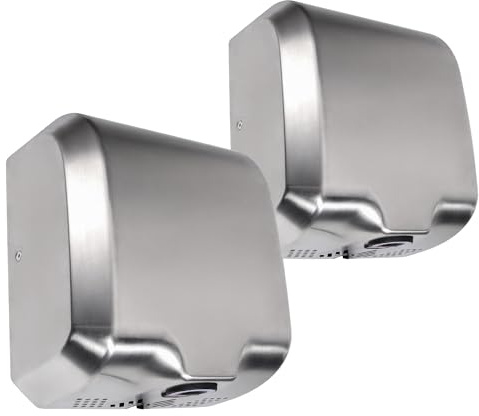 Goetland Stainless Steel Commercial Hand Dryer 1800w Automatic High Speed Heavy Duty Dull Polished Pack of 2