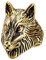 PAMTIER Herren Edelstahl Retro Rocker Rotaugenwolf Ring Gold Schwarz Größe 60 (19.1)