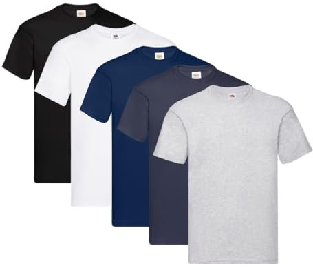 Fruit of the Loom Original Lot de 5 t-shirts pour homme, XXL