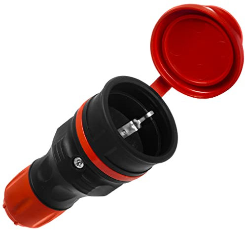 KEL Schutzkontakt Schuko Kupplung 250V max. 16A IP44 Steckdosen Gummikupplung Outdoor Hermetisch Steckdose