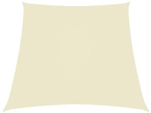 vidaXL Sonnensegel Wasserfest Sonnenschutz Windschutz Sonnendach UV Schutz Garten Terrasse Balkon Oxford-Gewebe Trapezförmig 3/5x4m Creme