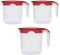 1 Litre Plastic Jug with Lid for Milk Water Juice & More (Red, 3)