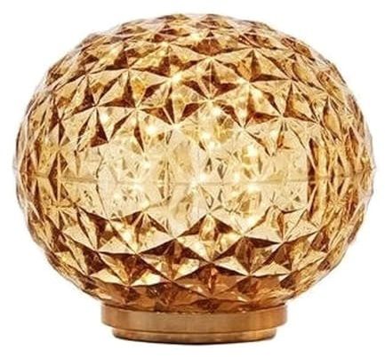 Kartell Mini Planet, Lampada da Tavolo a batteria, Ambra, Ø 16 cm