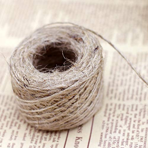 Jute-Schnur, natürliche dicke Jute-Schnur, 2 mm, Basteln, Geschenk, Hanfseil für Hochzeit, Karten, Basteln, Garten, 50 m, 1 Stück, kreative und exquisite Verarbeitung