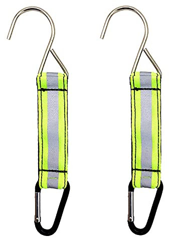 KOSTOO 2 Pack Fence Hooks - Hang-Tough Hooks, for Baseball/Softball Equipment, Bat Bags, Tennis Bags, Water Bottle, Camping, Ect. (Green)