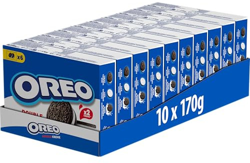OREO Doble Crema vainilla galletas relleno doble pack 10 x 170g | Una irresistible combinación de cacao y doble crema de vainilla, ideal para meriendas y disfrutar entre horas