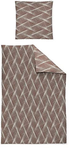 Irisette Edel-Flanell Bettwäsche Set Alpaka 8371 Terra 155 x 220 cm + 1 x Kissenbezug 80 x 80 cm