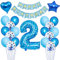 Blau 2. Geburtstag Dekoration für Jungen - Luftballons und Zubehör für Kindergeburtstag