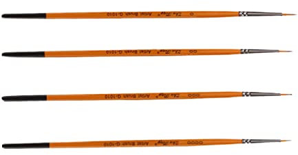 4 Pcs Artist Paint Brushes Professional Detail Paint Brushes Watercolor Brushes with 0 00 000 0000 Size for Art Painting Art Watercolor