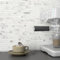 MOFIT Lot de 5 feuilles de carrelage mural autocollant 3D pour dosseret de cuisine, carreaux de mosaïque linéaire en marbre pour salle de bain, cheminée, meuble-lavabo (blanc argenté)