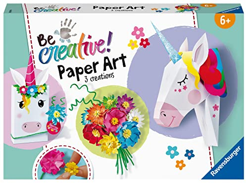 Ravensburger 23541 BeCreative Paper Art Einhörner, DIY für Kinder ab 6 Jahren
