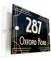Finger prints - Black Gold Art Deco Border Acrylic House Sign - Personalised