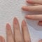 24PCS French False Nails Short, Almond Shape Stick on Nails Pink Glitter Press on Nails with Glue Stickers, Nude Oval Removable Glue-on Nails Fake Nails Set Women Girls Nail Art Accessories